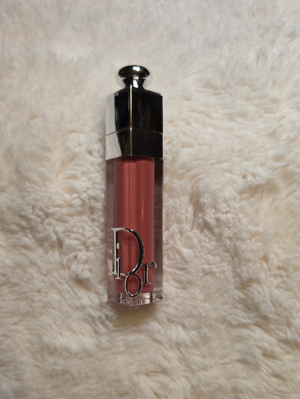 Dior Lip Gloss in Warm Rose Brown with Subtle Shimmer